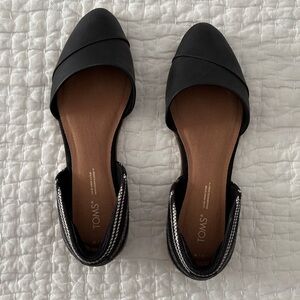 TOMS Women's Black Flats with Brown Insole